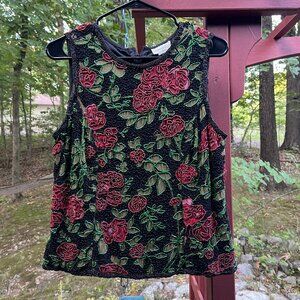 Beautiful Beaded 100% Silk Tank Top